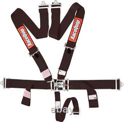 RaceQuip 711001 Latch & Link 5-Point Harness Safety Seat Belt Set Black SFI 16.1