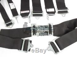 RaceQuip Racing Seat Belt Safety Harness Black 3-Inch 5-Point Latch & Link SFI
