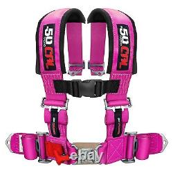 Race H Harness 2 Wide Seat Belt 4 Point Pads Pink 2x2 Sand Rail Longtravel Car