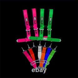 Race H Harness 2 Wide Seat Belt 4 Point Pads Pink 2x2 Sand Rail Longtravel Car