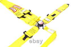 Race Harness Yellow Cam Lock 5 Point Seat Belt V Mount Signature Racerdirect