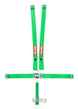 Racequip 711071RQP 5pt Harness Set L&L Green SFI Seat Belt Retractor Release Sol