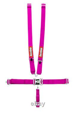 Racequip 711081RQP 5pt Harness Set L&L Pink SFI Seat Belt Retractor Release Sole