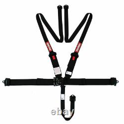 Racequip 717007 5 Point Latch Link Style HNR Racing Seat Belt Harness Black SFI