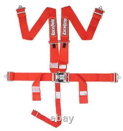 Racequip Seat Belt Harness 711011 Latch and Link 5-Point Harness 3.000 Red