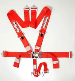 Racequip Seat Belt Harness 711011 Latch and Link 5-Point Harness 3.000 Red