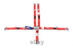 Racer Direct Q-m Racing 2 Harness Sfi 16.1 5 Point Latch & Link Seat Belt Red