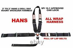 Racerdirect Dragster Racing Harness Seat Belt All Wrap Sfi 16.1 Black
