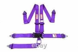 Racing Harness 5 Point Universal Latch & Link Seat Belt Purple Floor Mount Sfi