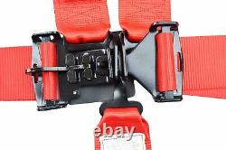 Racing Harness 5 Point Universal Latch & Link Seat Belt Red Floor Mount Sfi 16.1