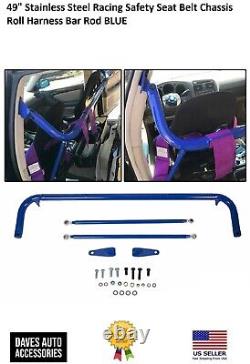 Racing Harness Safety Seat Belt Chassis Stainless Steel Blue Powder Coated NEW