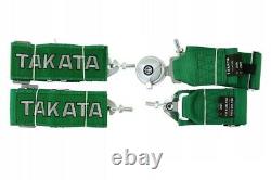 Racing Seat Belts Sport M-5108 4-points 3 Green Takata Replica Harness