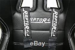 Raptor 4x4 Safety Belts 4 Points 2 Black Harness Seat Belt Off Road Racing