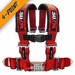 Red 3 4-Point Safety Harness with Bypass Override Plug for Most Can-Am UTVs
