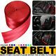 Red 3.6M Harness 3 Point Auto Car Racing Nylon Safety Retractable Lap Seat Belt