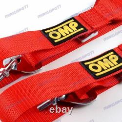 Red 4 Point Camlock Quick Release Car Seat Belt Harness For OMP Racing Universal