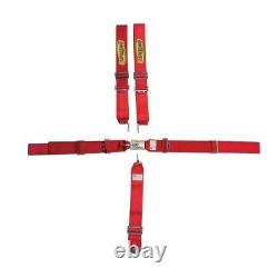Red 5 Point Racing Harness Seat Belt Combo Latch & Link Pull Down SFI 16.1 certi