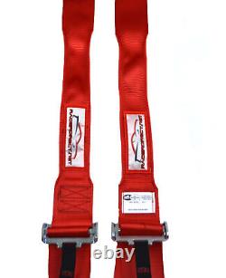 Red Hans Safety Race Harness Cam Lock Racing Sfi 16.1 5 Point Seat Belt