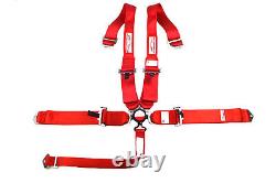 Red Hans Safety Race Harness Cam Lock Racing Sfi 16.1 5 Point Seat Belt