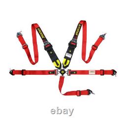 Red Heavy-Duty 5-Point Camlock Quick Release Racing Seat Belt Safety Harness NEW