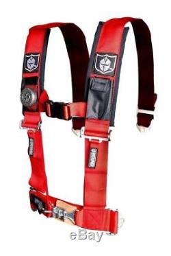 Red Pro Armor Seat Belt Harness 5 Point 2 Padded Polaris RZR RZR4 XP900 XP 900