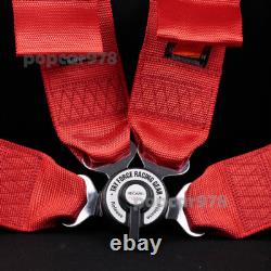 Red RECARO 4 Point 3 Racing Seat Belt Quick Release Seatbelt Snap-On Harness