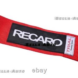 Red RECARO 6 Point 3 Racing Seat Belt Quick Release Seatbelt Snap-On Harness