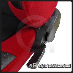 Red Racing Seats with Slider+Pair 4 Point Camlock Harness Seat Belts