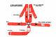 Red Safety Harness 5 Point Racing Seat Belt 3 Sfi 16.1 Cam Lock Roll Bar Mount