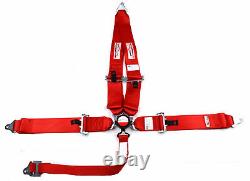 Red Safety Harness Sfi 16.1 Racing 5 Point V Mount 3 Cam Lock Seat Belt