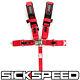 Red Sfi Approved 5 Point Racing Harness Shoulder Pad Safety Seat Belt Buckle