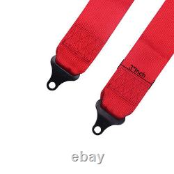Red Universal 3 4-Point Car Auto Racing Sport Seat Belt Safety Harness Strap