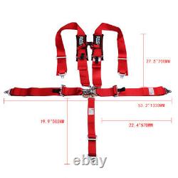 Red Universal 4 Point Camlock Quick Release Seat Belt Harness 3 Wide