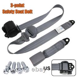 Retractable 3 Point Safety Seat Belt Straps Front Auto Vehicle Adjustable New
