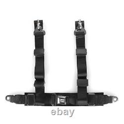RetroBelt Four Point Seat Belt Harness For Classic Hot Rods Push Button Black