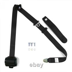 Retro Seat Belt Harness 3-Point RETRACTABLE Toyota JP VW Ford BMW EURO Black