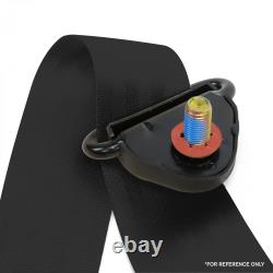 Retro Seat Belt Harness 3-Point RETRACTABLE Toyota JP VW Ford BMW EURO Black