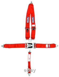 Rjs Racing Seat Belt Harness Red V-type Sfi 16.1 Rated 5-pt Shoulder Mount Imca