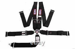 Rjs Racing Sfi 16.1 Cam Lock 5 Point Floor Wrap End Harness Seat Belt Black