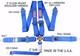 Rjs Racing Sfi 16.1 Cam Lock 5 Pt Seat Belt Harness Floor Mount Blue 1034103