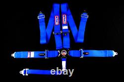 Rjs Racing Sfi 16.1 Cam Lock 5 Pt Seat Belt Harness Floor Mount Blue 1034103