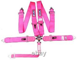 Rjs Racing Sfi 16.1 Cam Lock 5 Pt Seat Belt Harness Floor Mount Hot Pink 1034110