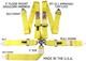 Rjs Racing Sfi 16.1 Cam Lock 5 Pt Seat Belt Harness Floor Mount Yellow 1034906
