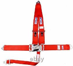 Rjs Racing Sfi 16.1 Latch & Link Snap 5 Point Seat Belt V Harness Red 1125504