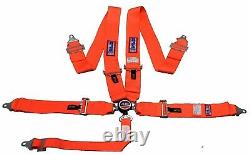 Rjs Sfi 16.1 Cam Lock 5 Pt Seat Belt Harness Floor Mount Bolt In Orange 1034105