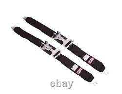 Road Rally Drag Racing Black 3 Wide Harness Seat Belts Pair Lh&rh