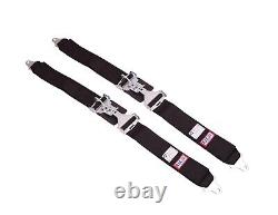 Road Rally Drag Racing Black 3 Wide Harness Seat Belts Pair Lh&rh