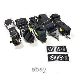 SAAS Racing Harness FIA Approved 6 Point HANS Homologated 3 2 Black