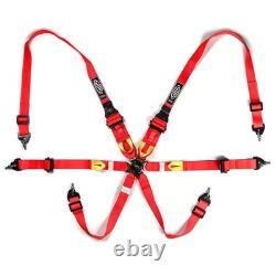 SAAS Racing Harness FIA Approved 6 Point HANS Homologated 3 2 Red