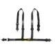 SAAS Racing Seatbelt Harness 4 Point Black ECE-R16 Compliant 2 Snap Hook Clip